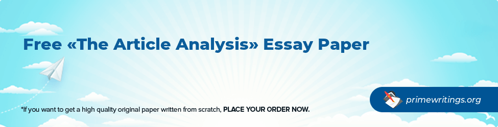 The Article Analysis